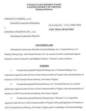 Strawberry Hill counterclaim