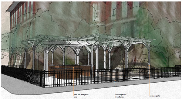 A rendering of Baja Bean's revamped patio. (Courtesy of Baja Bean Co.)