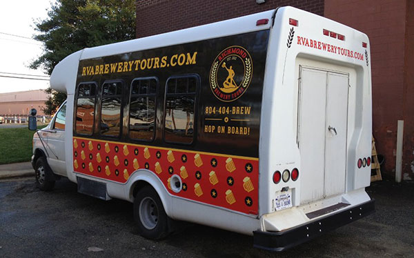 The company's 14-passenger minibus. (Photos courtesy of Richmond Brewery Tours)