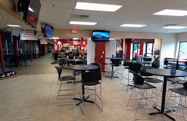 Inside the expanded player’s lounge at XL Sports World. (Photo courtesy of XL Sports World)