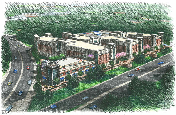 A rendering of the planned Manchester on the James. (Images courtesy of Cassidy Turley)