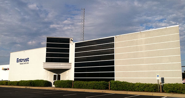 The Entrust Federal Credit Union headquarters on Dabney Road. (Photo by Michael Schwartz)