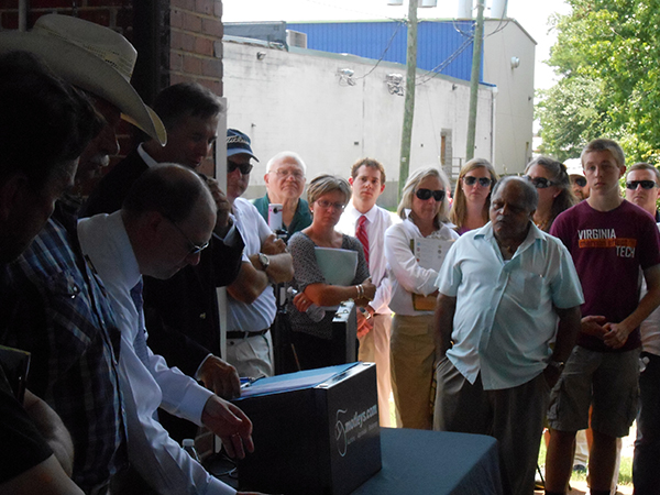 The auction of a former Hardy Street distillery drew a crowd. (Photos by Burl Rolett)