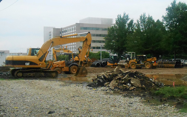 The work site at 1200 Semmes Ave. in Manchester. (Photo by Burl Rolett)