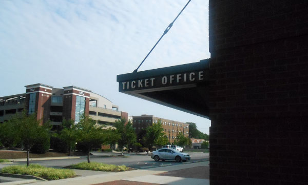 The ticket office at VCU's Seigel Center. (Photo by Burl Rolett)
