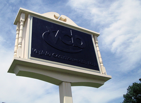 The VCB sign is blacked out at 4222 Bonniebank Road. (Photos by Michael Schwartz)