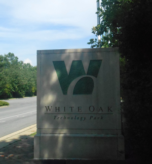 The entrance to White Oak Technology Park in Eastern Henrico. (photo by Burl Rolett)