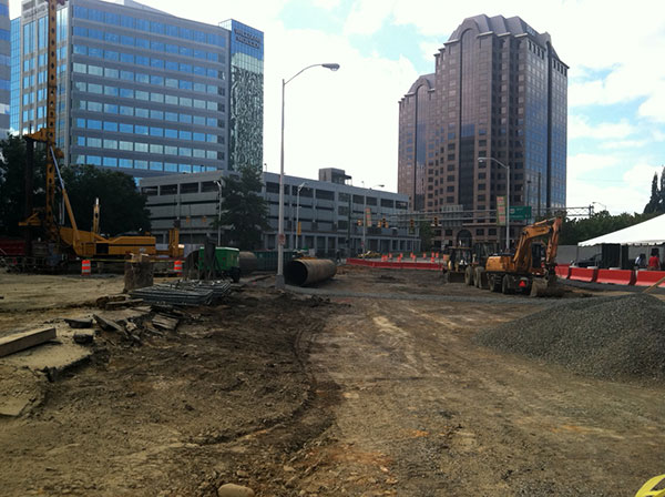 The Gateway Plaza site was once was the Eighth Street Connector. (Photo by Michael Schwartz)