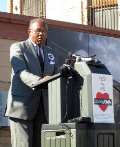 Mayor Dwight Jones presenting the plan in November.