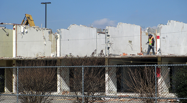 The Red Carpet Inn, which the VCU Health System bought, is being torn down. (Photo by Burl Rolett)