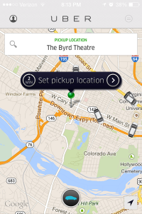 Uber passengers can request a pickup location and see where Uber drivers are near them. 