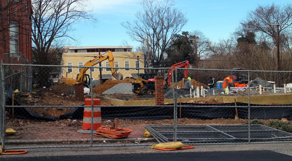 Work has started on a new apartment building in Manchester. Photos by Katie Demeria.