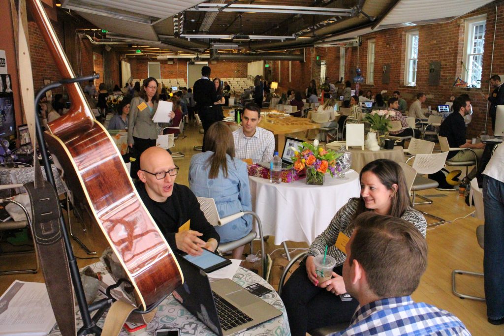 Students hope to catch the eye of potential employers with creative table displays at the annual job fair. Photos by Jonathan Spiers.