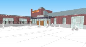The former East Coast Freight building will have square feet of offices. Rendering courtesy of Thomas Hamilton and Associates.