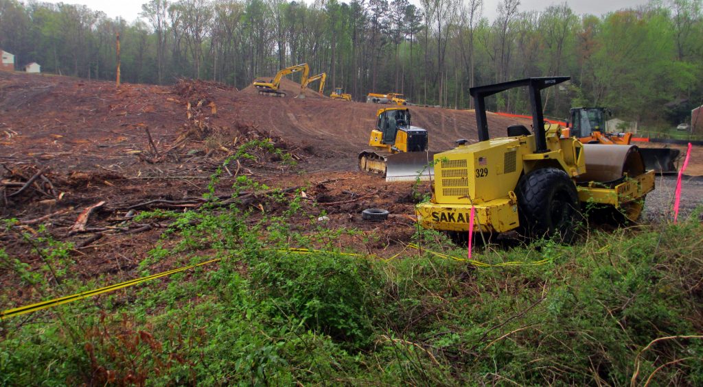 The Southside land has been cleared for the development of new townhomes. Photos by Jonathan Spiers.