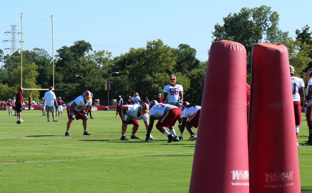 Redskins practice at training camp in Richmond. Photo by Evelyn Rupert, 2014.