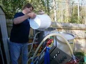 Karl Homburg brews beer at his home. Photos courtesy of Homburg.