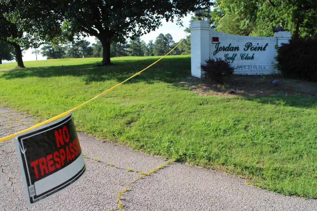 Jordan Point Country Club has been closed off. Photos by Michael Schwartz.