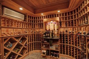 The home has a large wine cellar. 