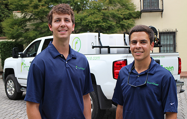 Kenner (left) and Tavares have launched a lawn care startup. Photo by Michael Thompson.