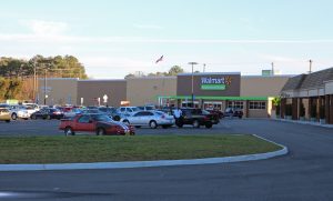 The shopping center has seen a resurgence since the addition of Walmart.