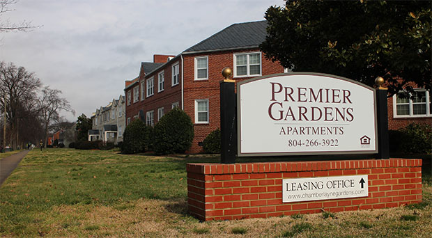 An out-of-town buyer purchased the  216-unit Premier Gardens Apartments on Chamberlayne Avenue. 