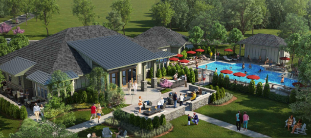 A rendering of the Barley Woods clubhouse designed by Richmond architecture firm Johannas Design Group.