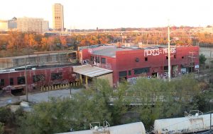 The planned site at 111 Hull St., on a quasi-island just west of the Mayo Bridge. (Jonathan Spiers)