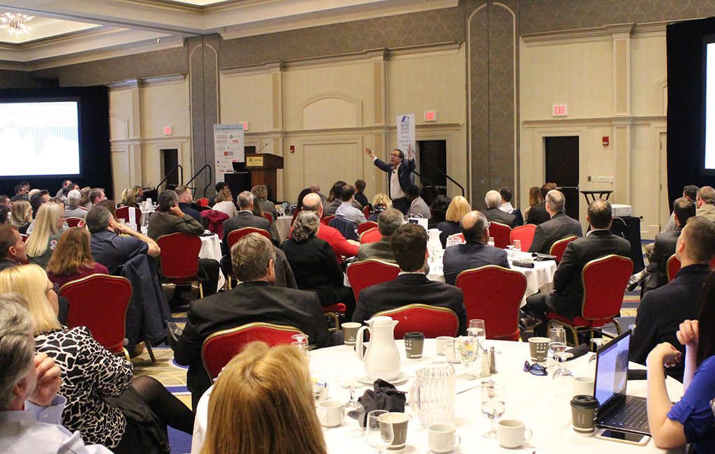 Crowds gathered Thursday at the Home Building Association of Richmond’s annual economic forecast seminar. (Jonathan Spiers)