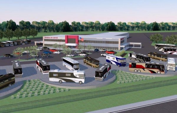 Rendering of the 35,000-square-foot Harley Club Road facility. (General RV)
