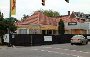 The Burger Bach under construction in Carytown, where delays have caused the owner to pay double rent. (Jonathan Spiers)
