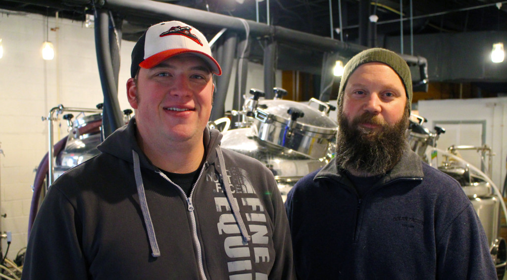 Ryan Mitchell (left) and Michael Davis are getting their brewery up and running. Photos by Michael Thompson.