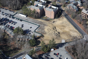 The site of a new facility has been cleared on UR's campus. Photo courtesy of Hourigan Construction.