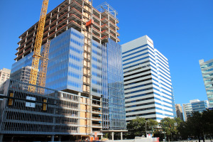 The current McGuireWoods building sits just east of the upcoming Gateway Plaza tower.