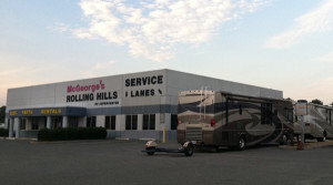 McGeorge's Rolling Hill RV dealership sits just off I-95. (photo by Michael Schwartz)