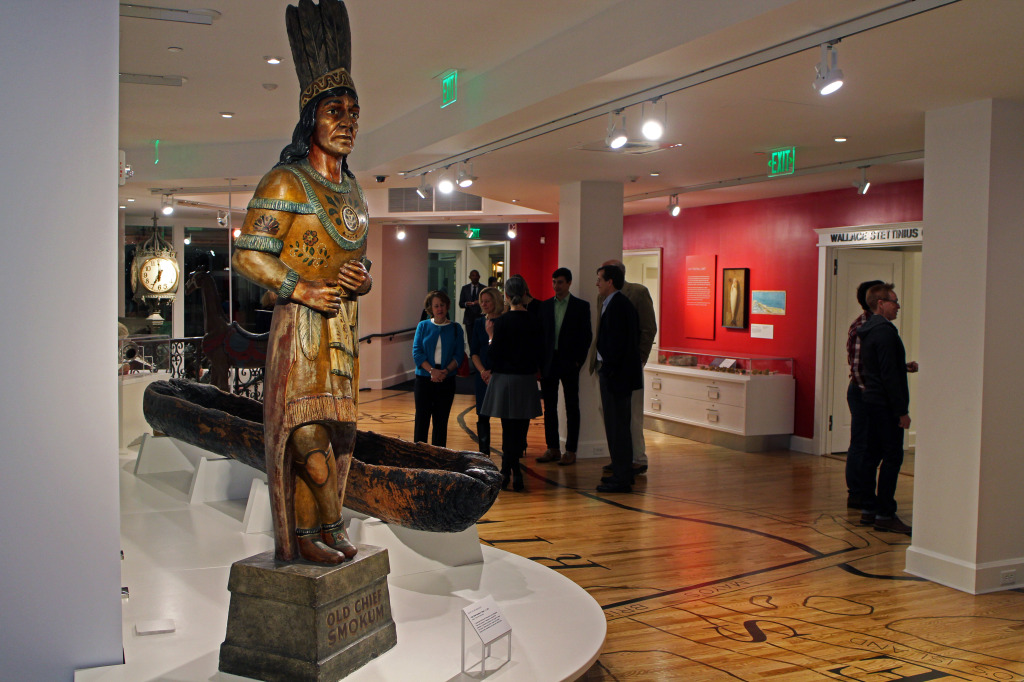 Visitors walk through The Valentine's newly renovated space and exhibit. Photos by Burl Rolett.